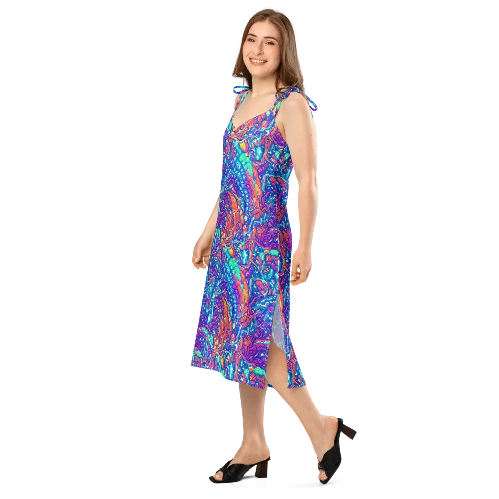 Fluorescent Riptide on Slip Dress — Left Front