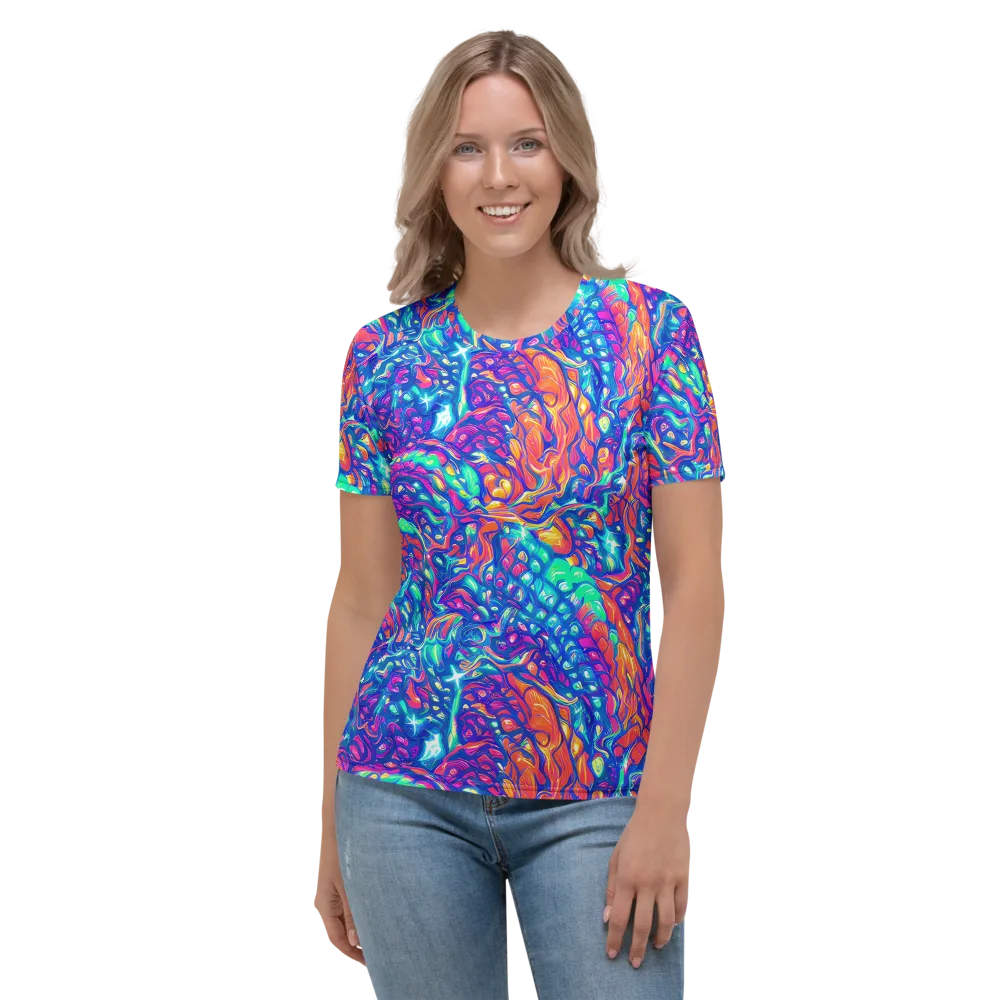 Fluorescent Riptide on Women's Crew Neck T-Shirt — Front