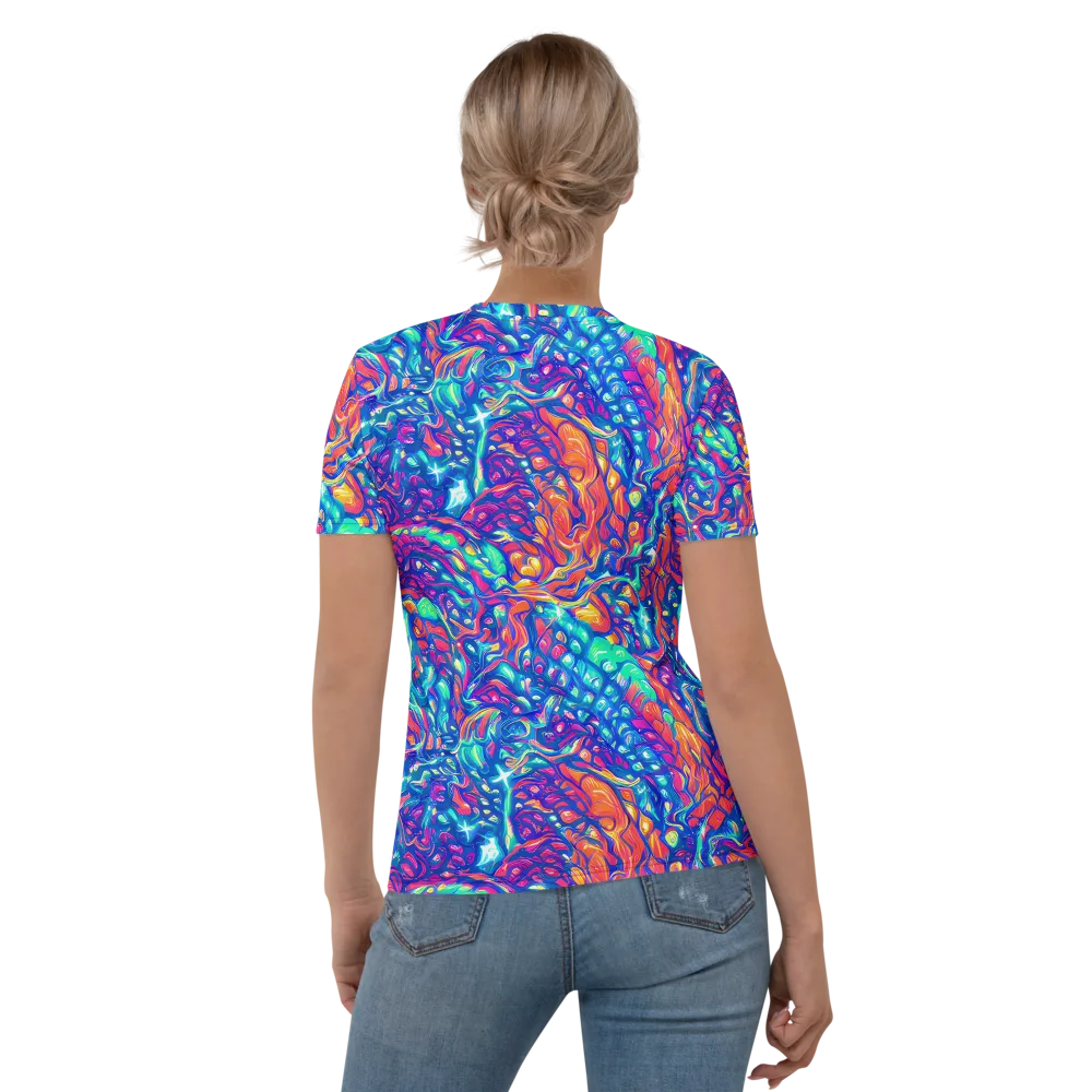 Fluorescent Riptide on Women's Crew Neck T-Shirt — Back