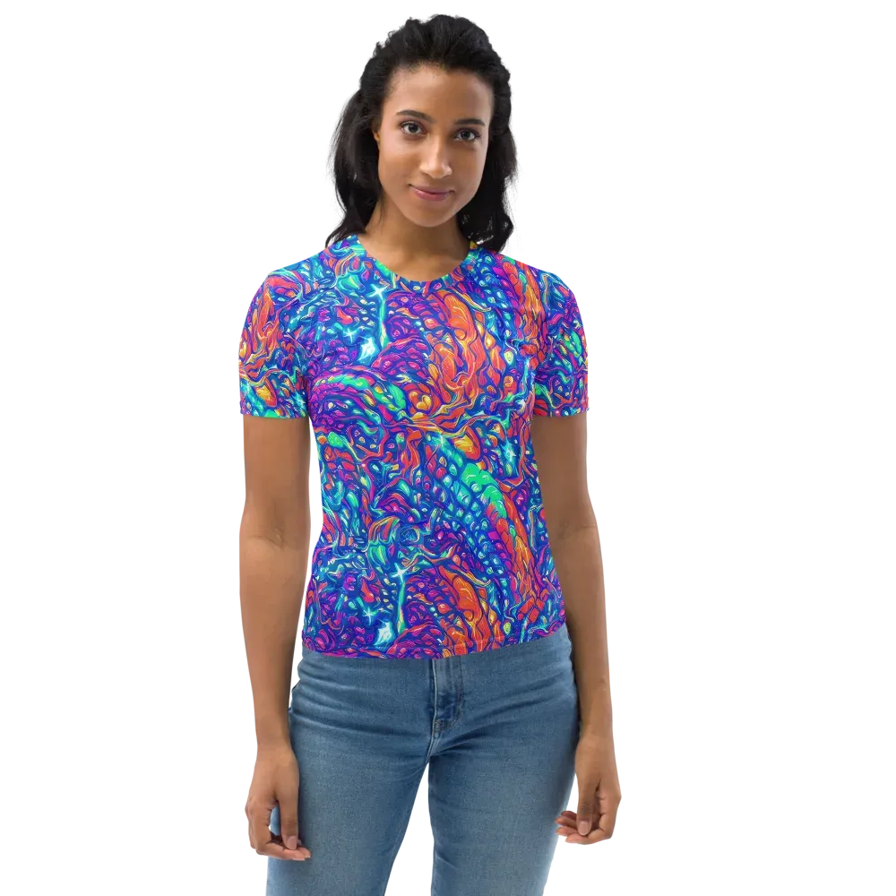 Fluorescent Riptide on Women's Crew Neck T-Shirt — Front