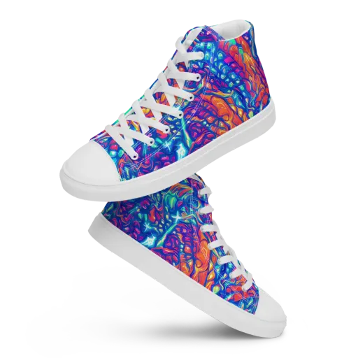 Fluorescent Riptide on a Women's High Top Canvas Shoes