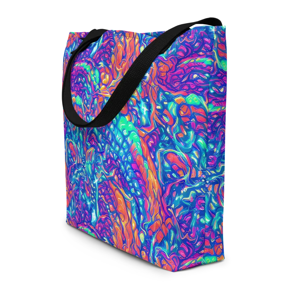 Fluorescent Riptide on Large Tote Bag W/ Pocket — Front