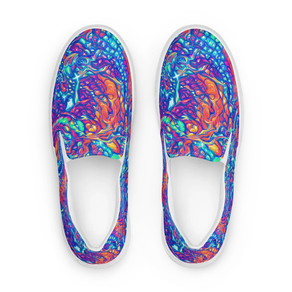 Fluorescent Riptide on Women's Slip-On Canvas Shoes — Front