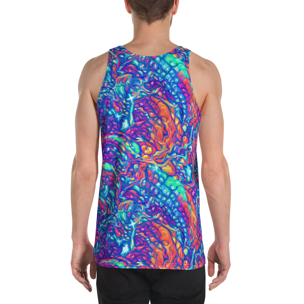 Fluorescent Riptide on Men's Tank Top — Back