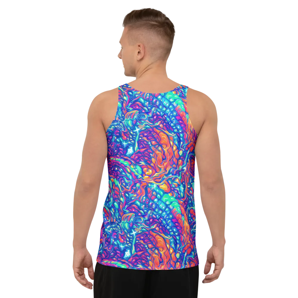 Fluorescent Riptide on Men's Tank Top — Back