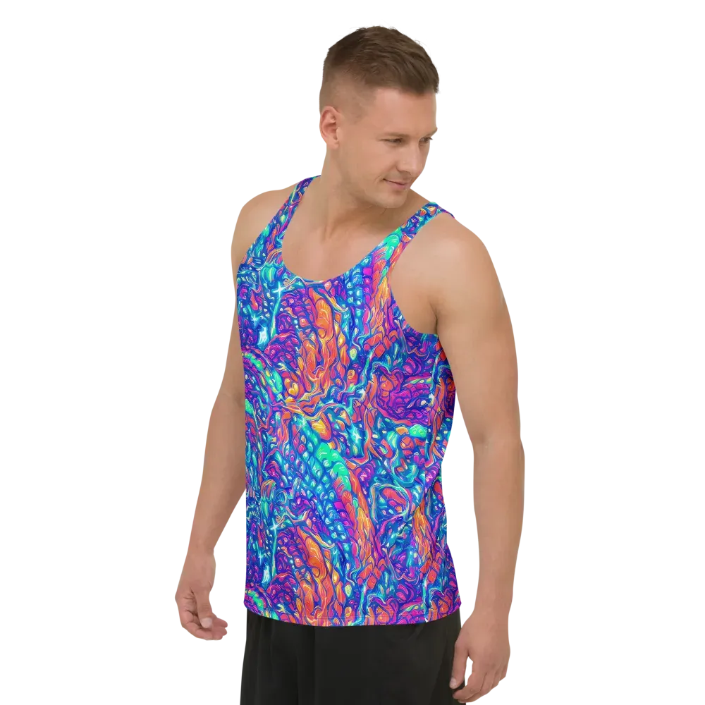 Fluorescent Riptide on Men's Tank Top — Left Front