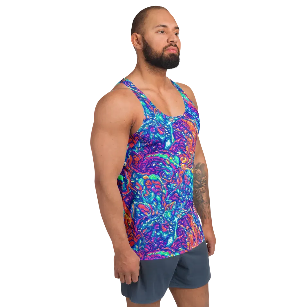 Fluorescent Riptide on Men's Tank Top — Right Front