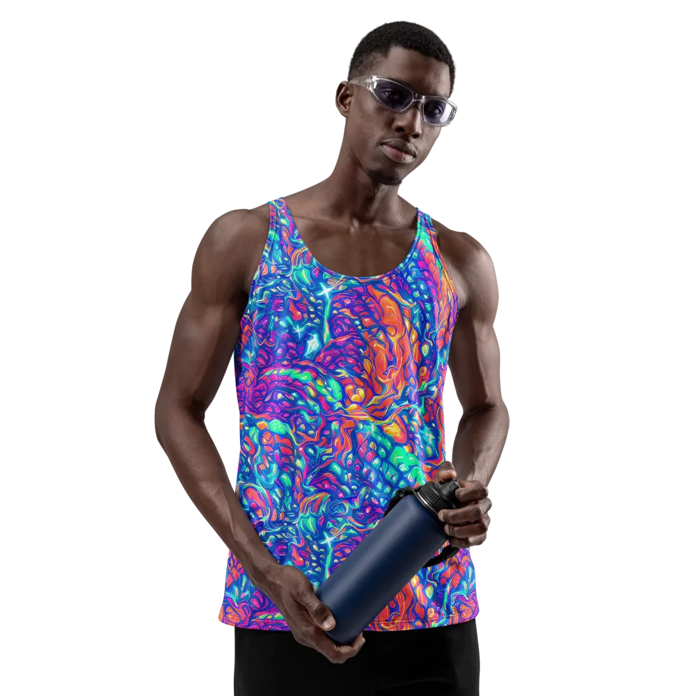 Fluorescent Riptide on Men's Tank Top — Front