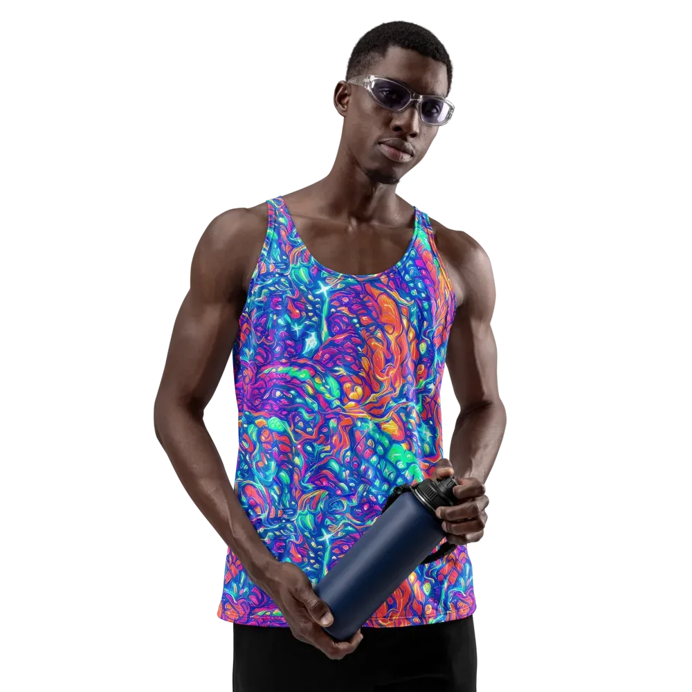 Fluorescent Riptide on Men's Tank Top — Front