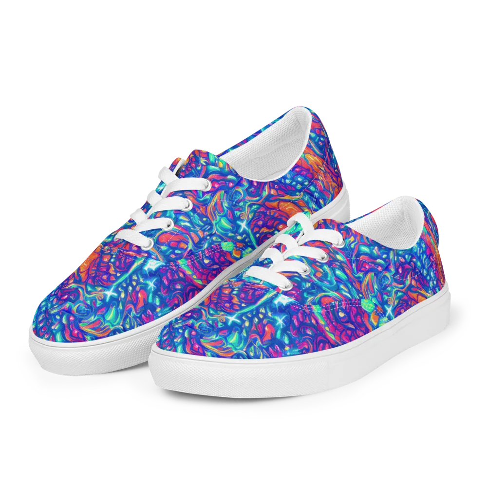 Fluorescent Riptide on Men's Lace-Up Canvas Shoes — Left Front