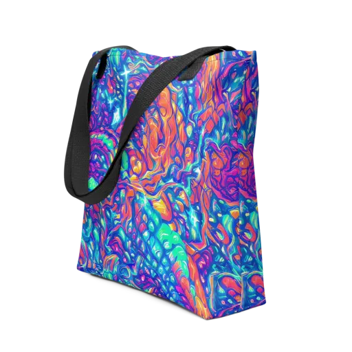 Fluorescent Riptide on a Tote Bag