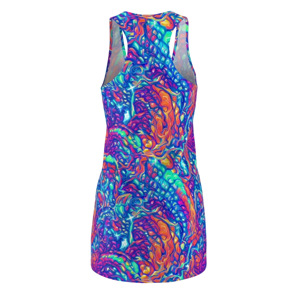 Fluorescent Riptide on Racerback Dress — Back