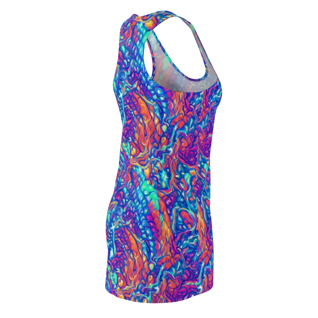 Fluorescent Riptide on Racerback Dress — Back Side