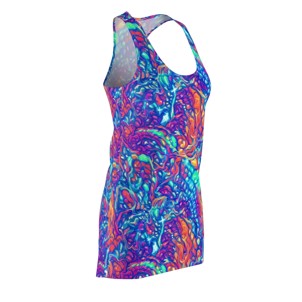 Fluorescent Riptide on Racerback Dress — Front Side