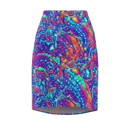 Fluorescent Riptide on a Pencil Skirt
