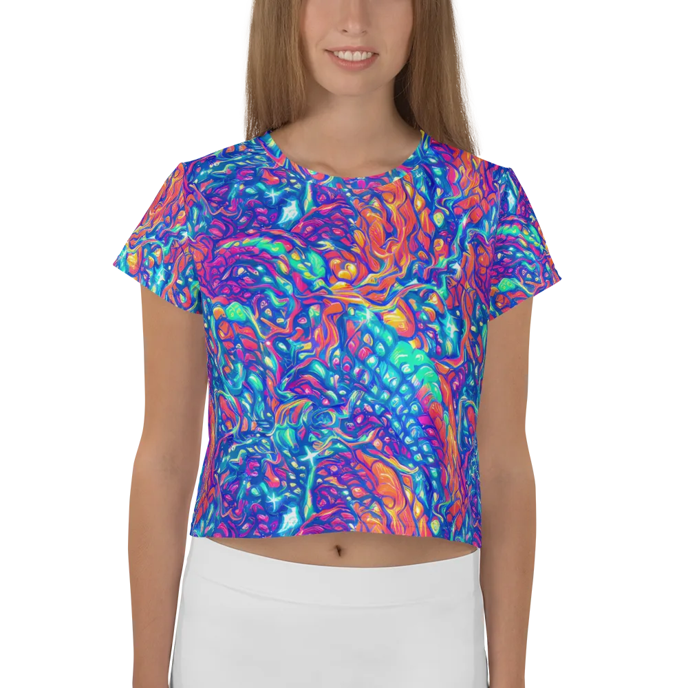 Fluorescent Riptide on Crop Tee — Front