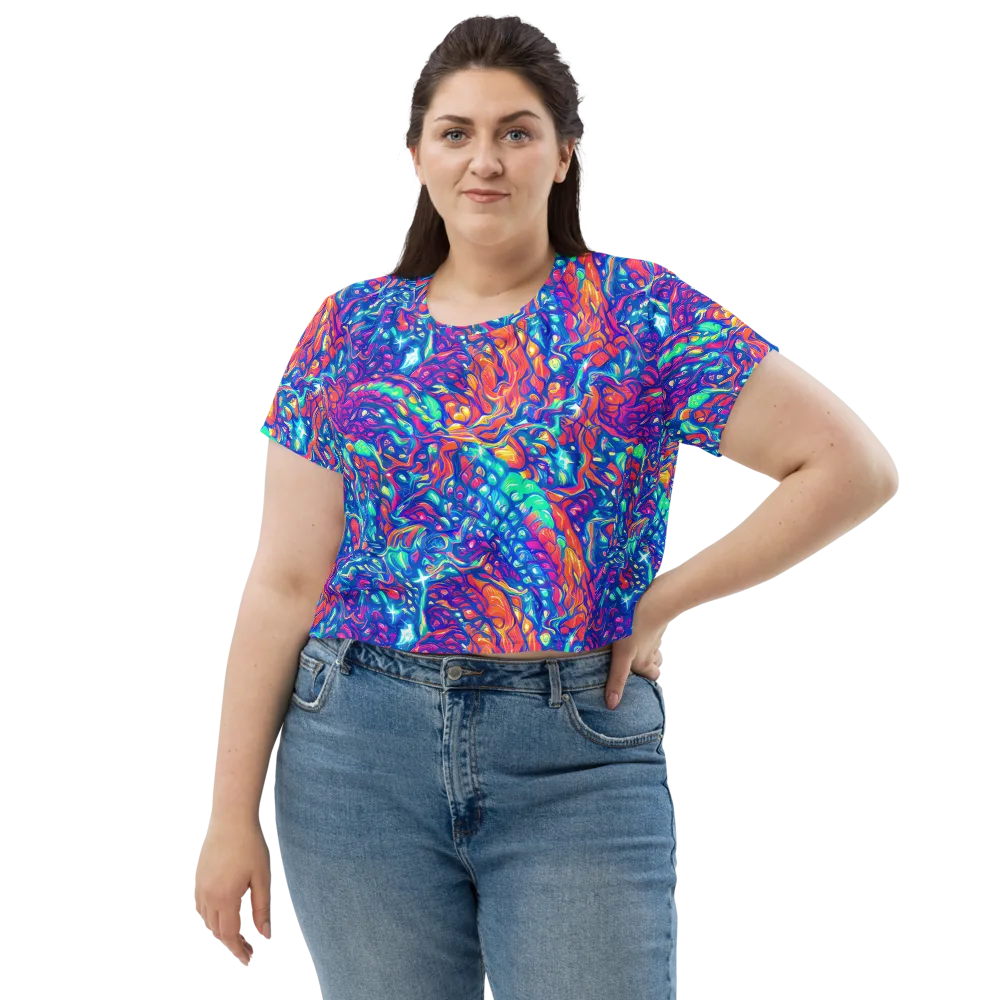 Fluorescent Riptide on Crop Tee — Front