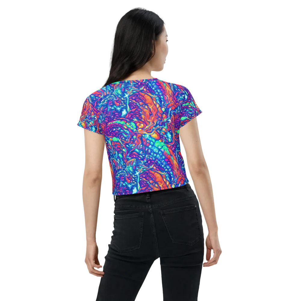 Fluorescent Riptide on Crop Tee — Back