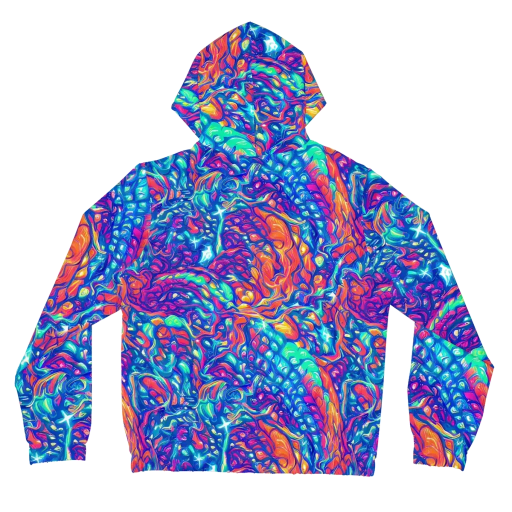 Fluorescent Riptide on Women's Full-Zip Hoodie — Back