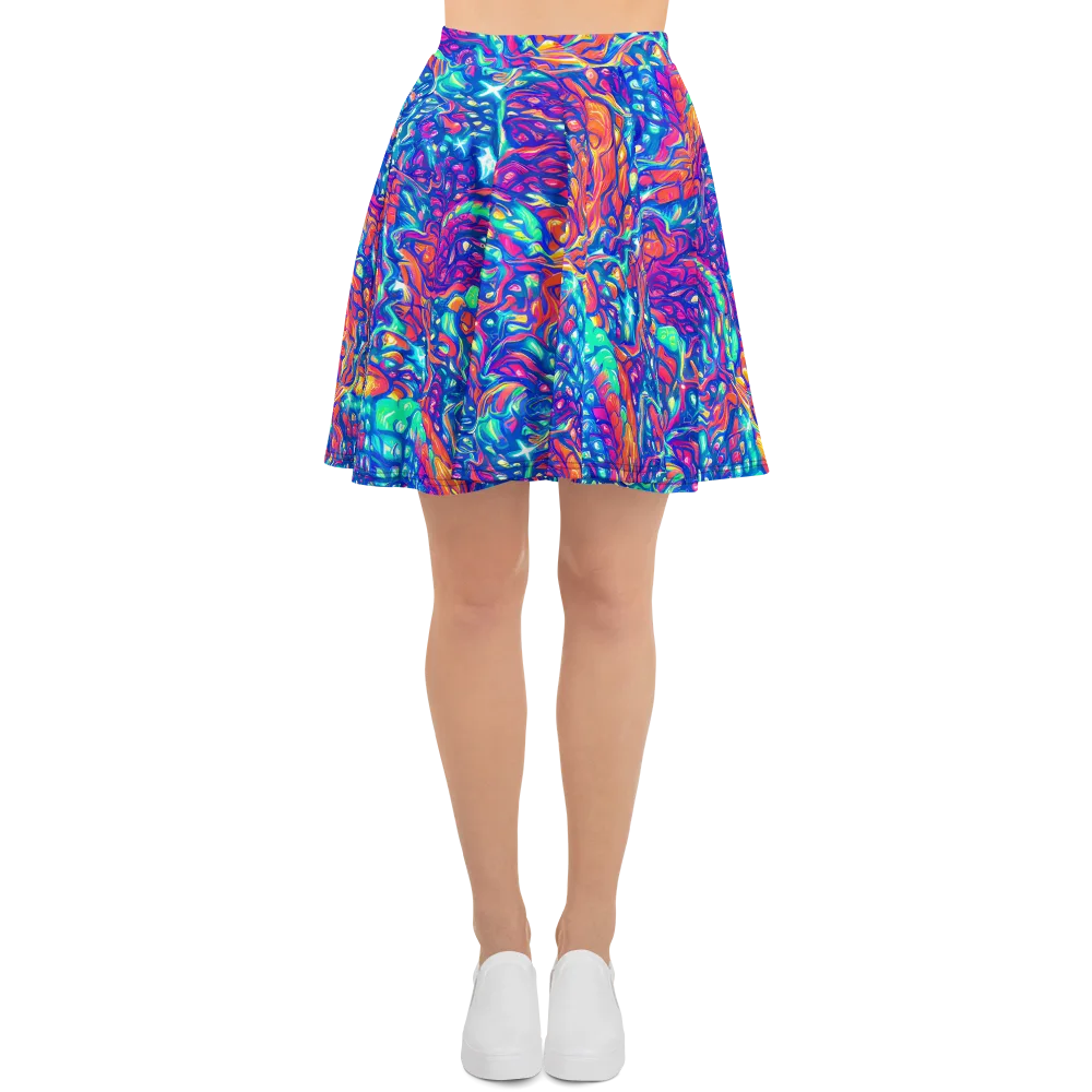 Fluorescent Riptide on Skater Skirt — Front