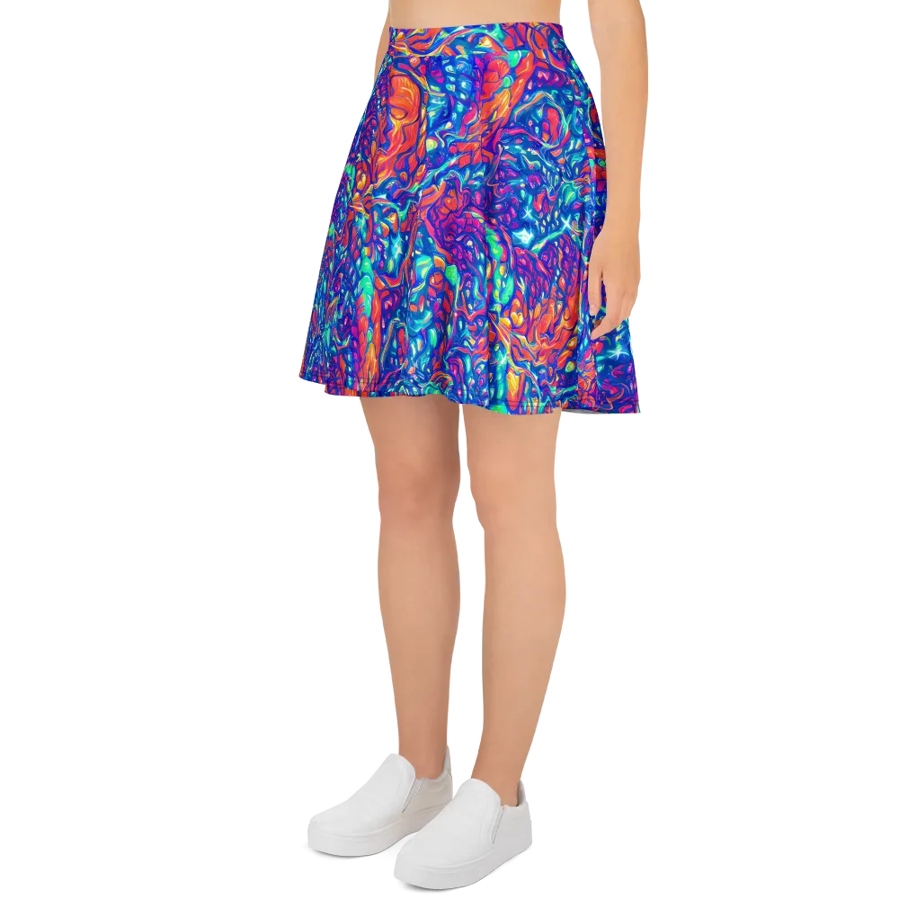 Fluorescent Riptide on Skater Skirt — Left