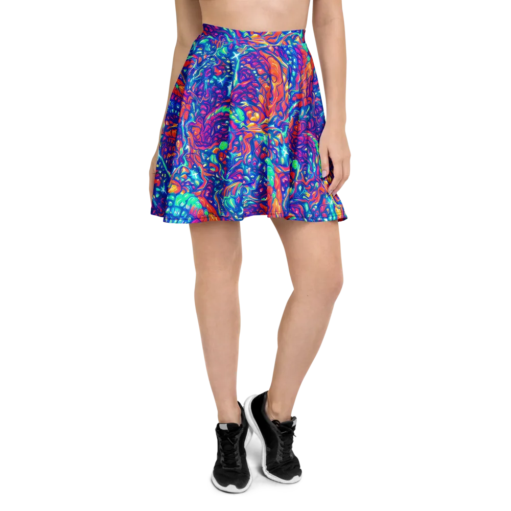 Fluorescent Riptide on Skater Skirt — Front