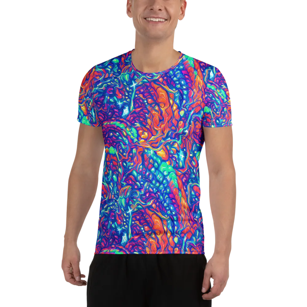 Fluorescent Riptide on Men's Athletic T-Shirt — Front