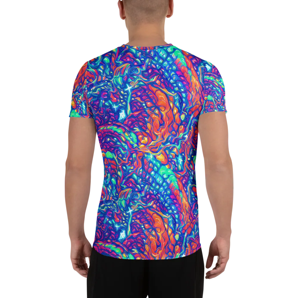 Fluorescent Riptide on Men's Athletic T-Shirt — Back