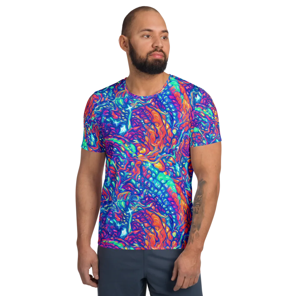 Fluorescent Riptide on Men's Athletic T-Shirt — Front