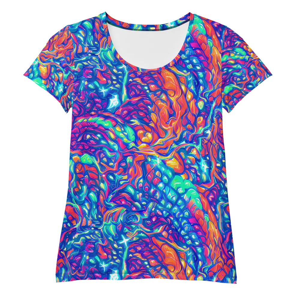 Fluorescent Riptide on Women's Athletic T-Shirt — Front