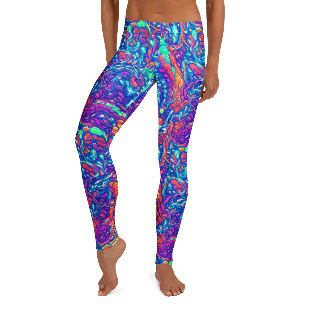 Fluorescent Riptide on Leggings — Front