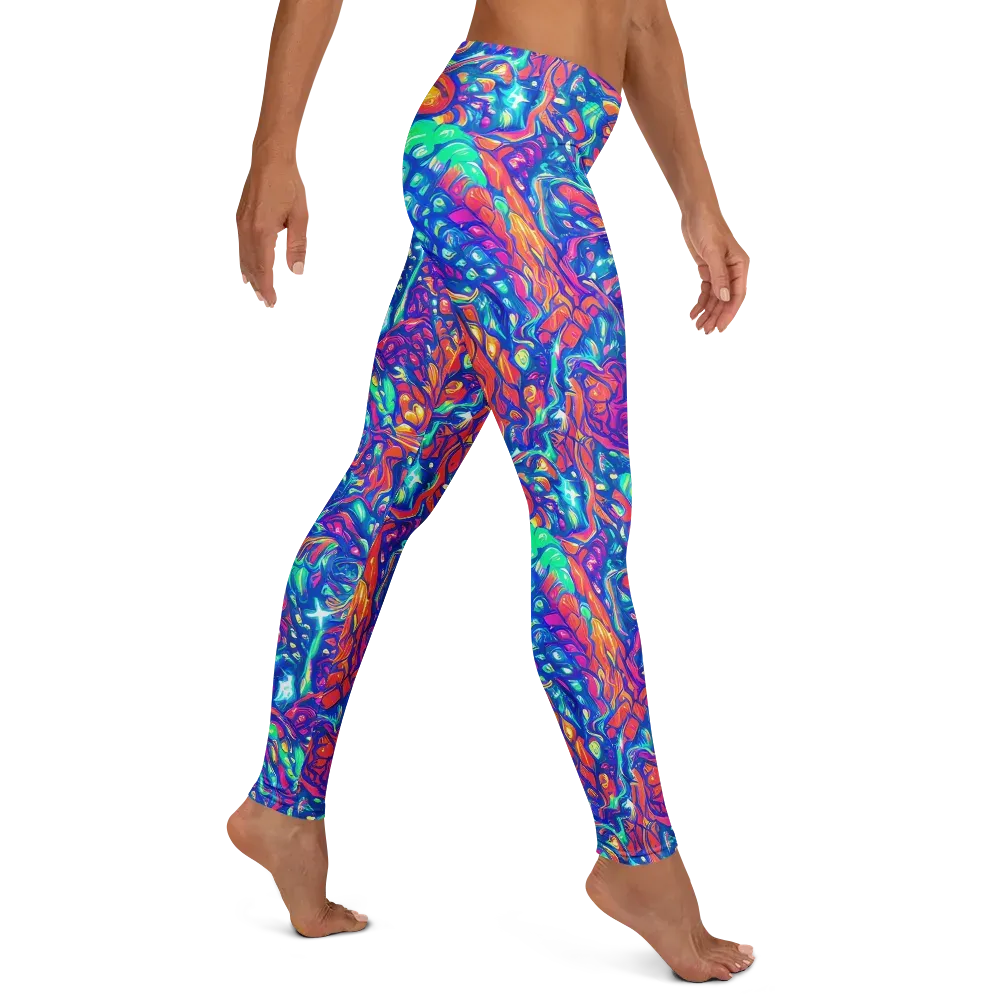 Fluorescent Riptide on Leggings — Right