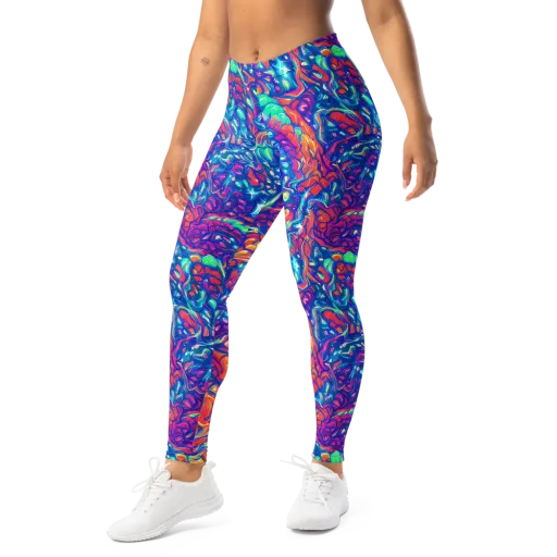 Fluorescent Riptide on a Leggings