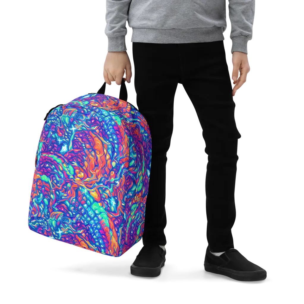 Fluorescent Riptide on Minimalist Backpack — Zoomed-in