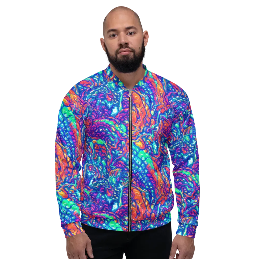 Fluorescent Riptide on Bomber Jacket — Front