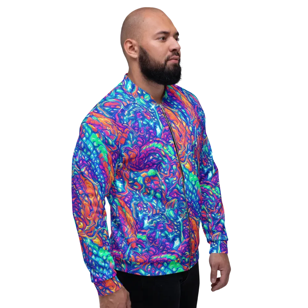 Fluorescent Riptide on Bomber Jacket — Right