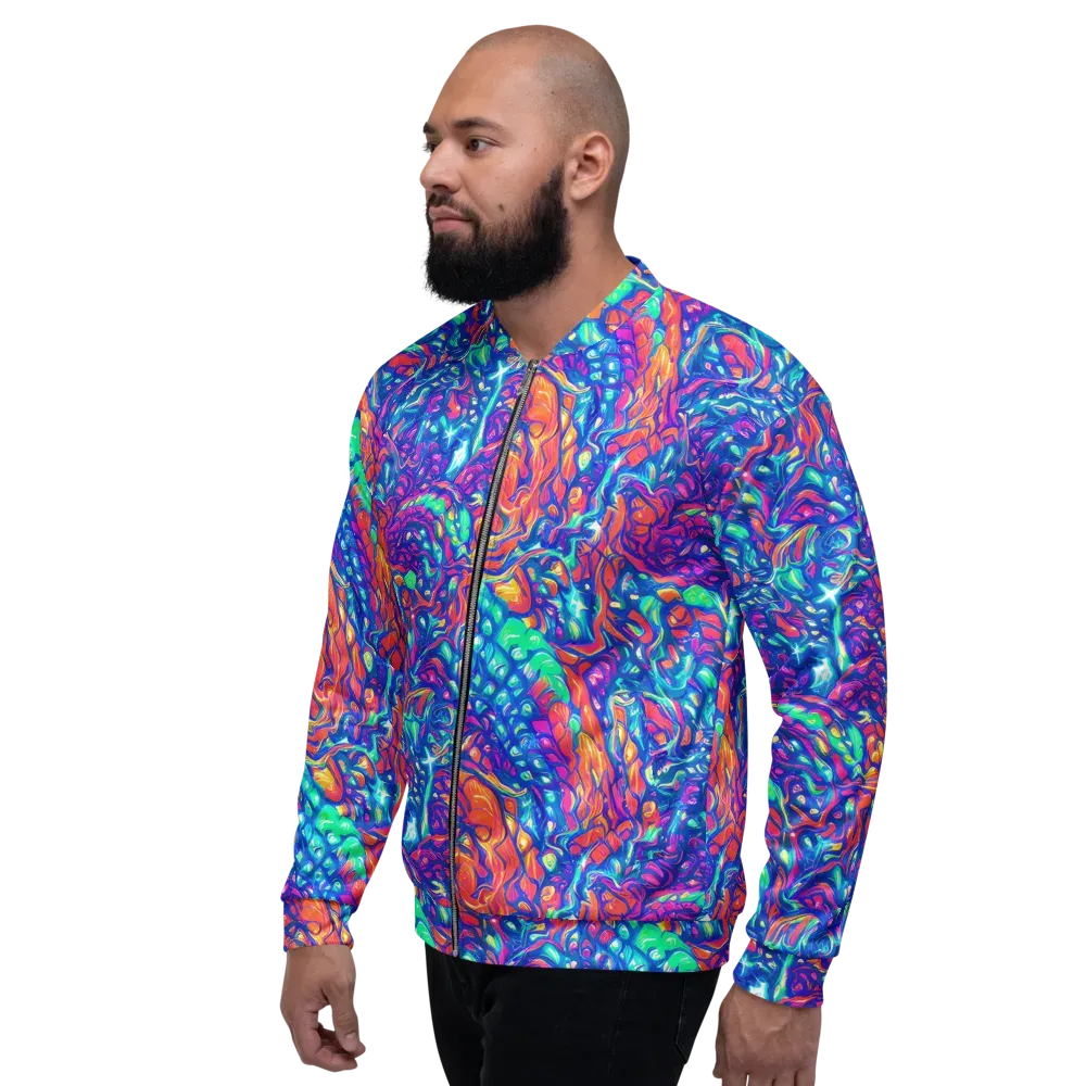 Fluorescent Riptide on Bomber Jacket — Left