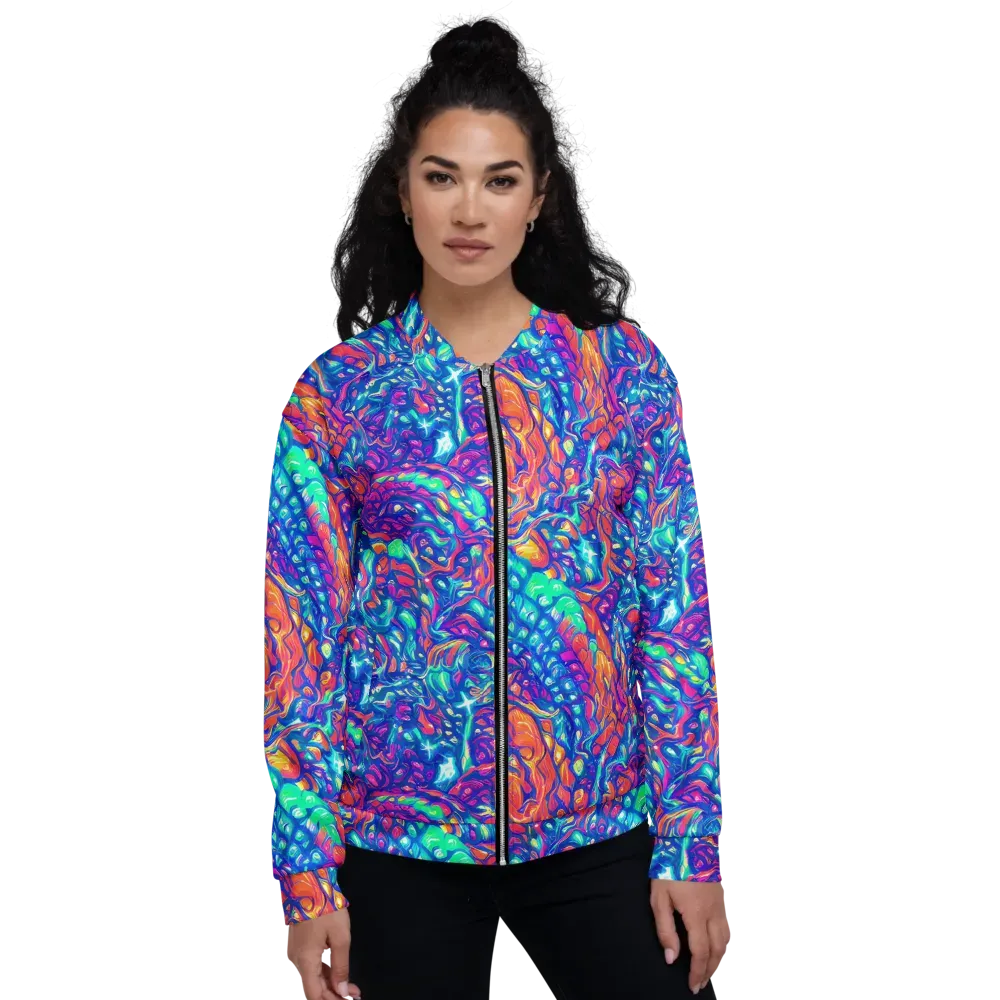 Fluorescent Riptide on Bomber Jacket — Front