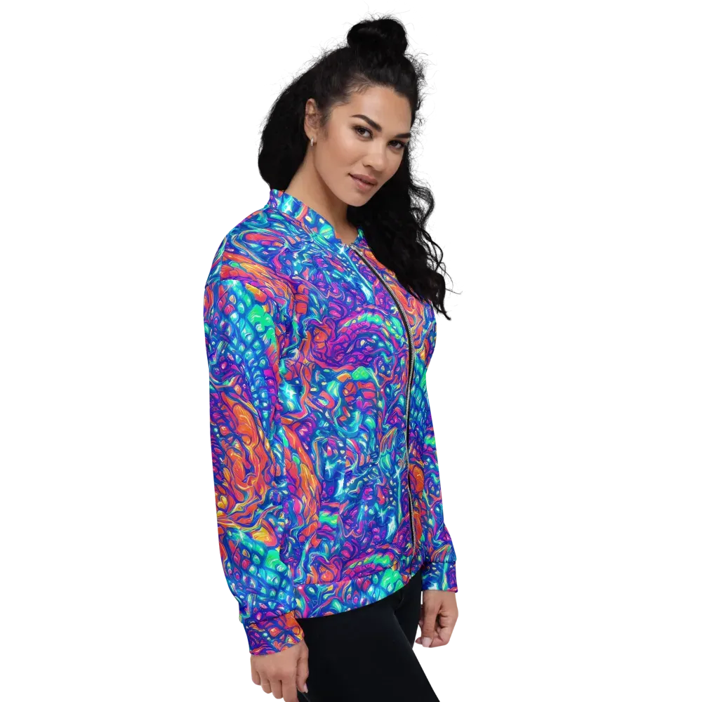 Fluorescent Riptide on Bomber Jacket — Right