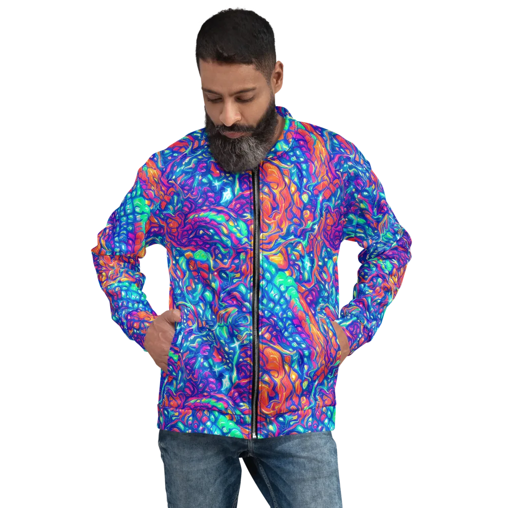 Fluorescent Riptide on Bomber Jacket — Front