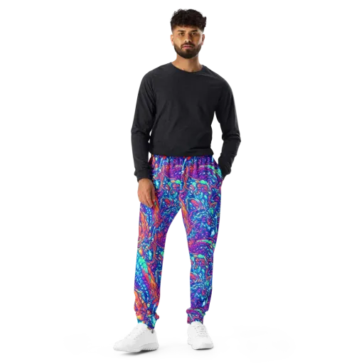 Fluorescent Riptide on a Men's Joggers