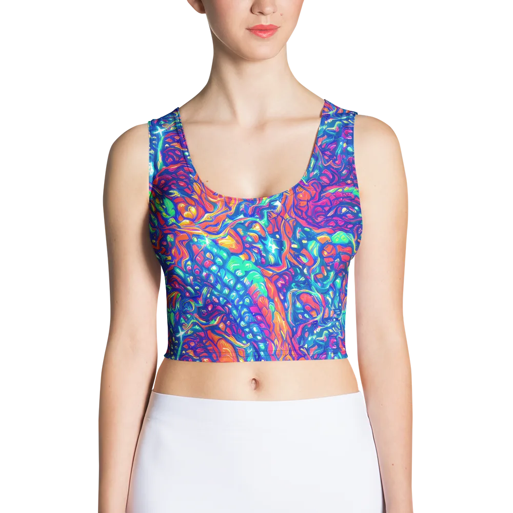 Fluorescent Riptide on Crop Top — Front