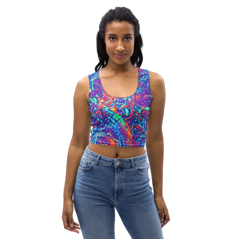 Fluorescent Riptide on Crop Top — Front