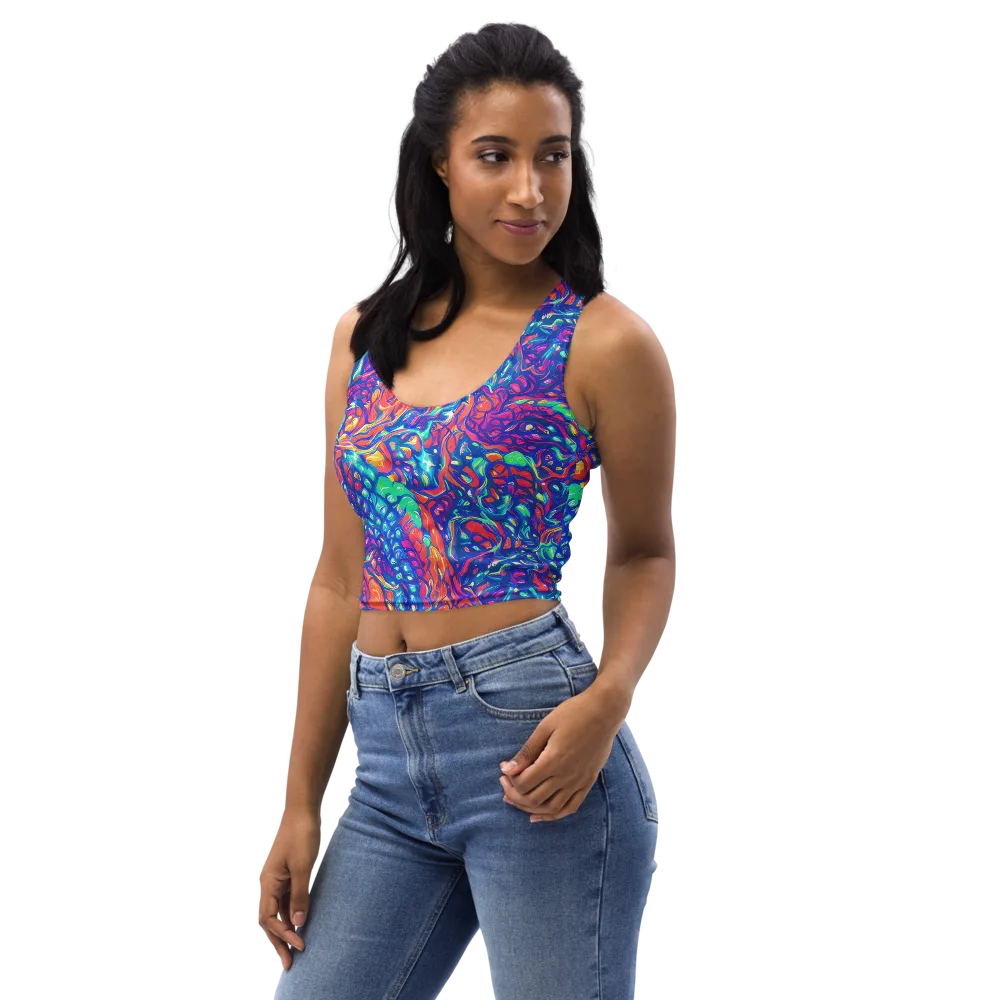 Fluorescent Riptide on Crop Top — Left Front