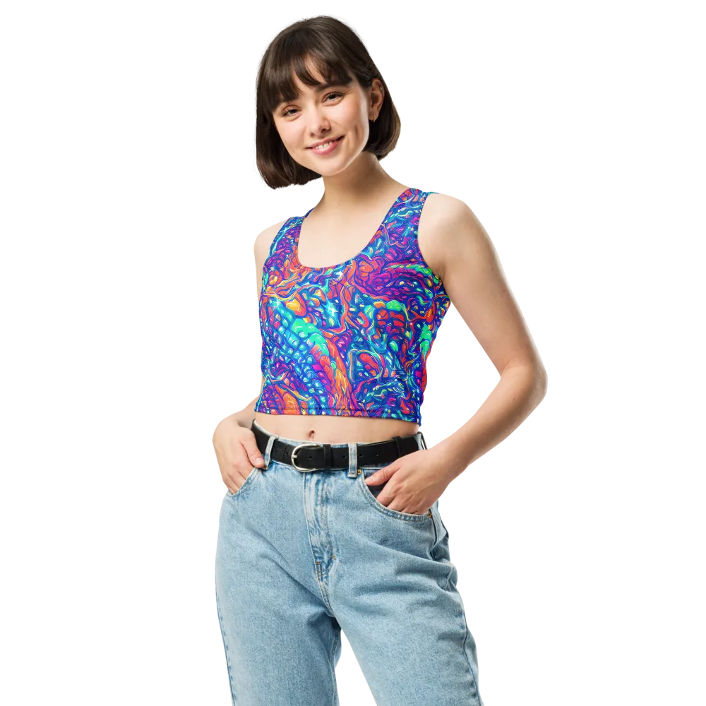 Fluorescent Riptide on Crop Top — Front