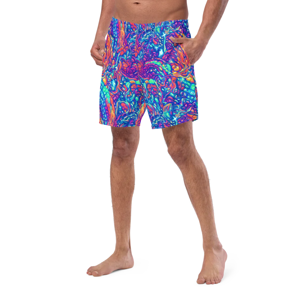 Fluorescent Riptide on Swim Trunks — Left Front