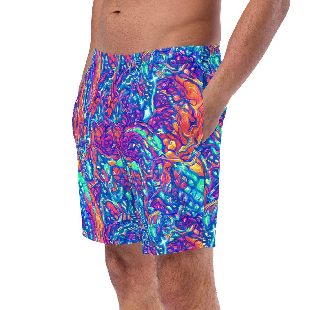 Fluorescent Riptide on Swim Trunks — Left Front