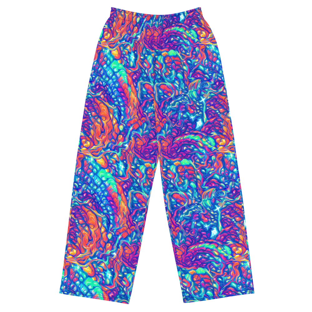 Fluorescent Riptide on Wide-Leg Pants — Front