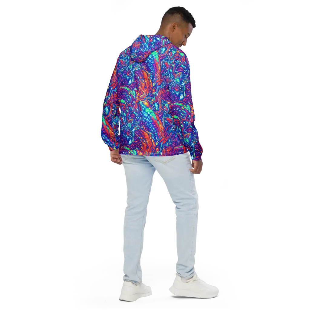 Fluorescent Riptide on Men's Windbreaker — Back