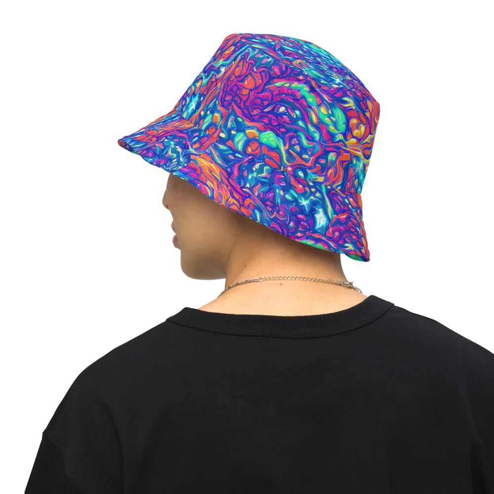 Fluorescent Riptide on Reversible Bucket Hat — Back Inside
